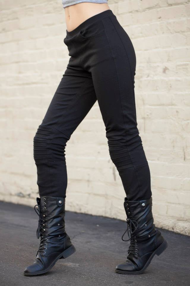 Bikers Gear Australia Ladies Kevlar Lined Protective Motorcycle Leggings  With Removable CE Armour